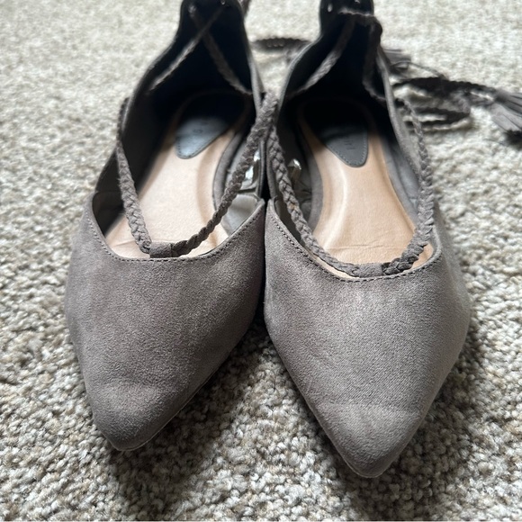 🩶 Madden Girl • Suede Lace-Up Pointed-Toe Flats - Picture 3 of 5